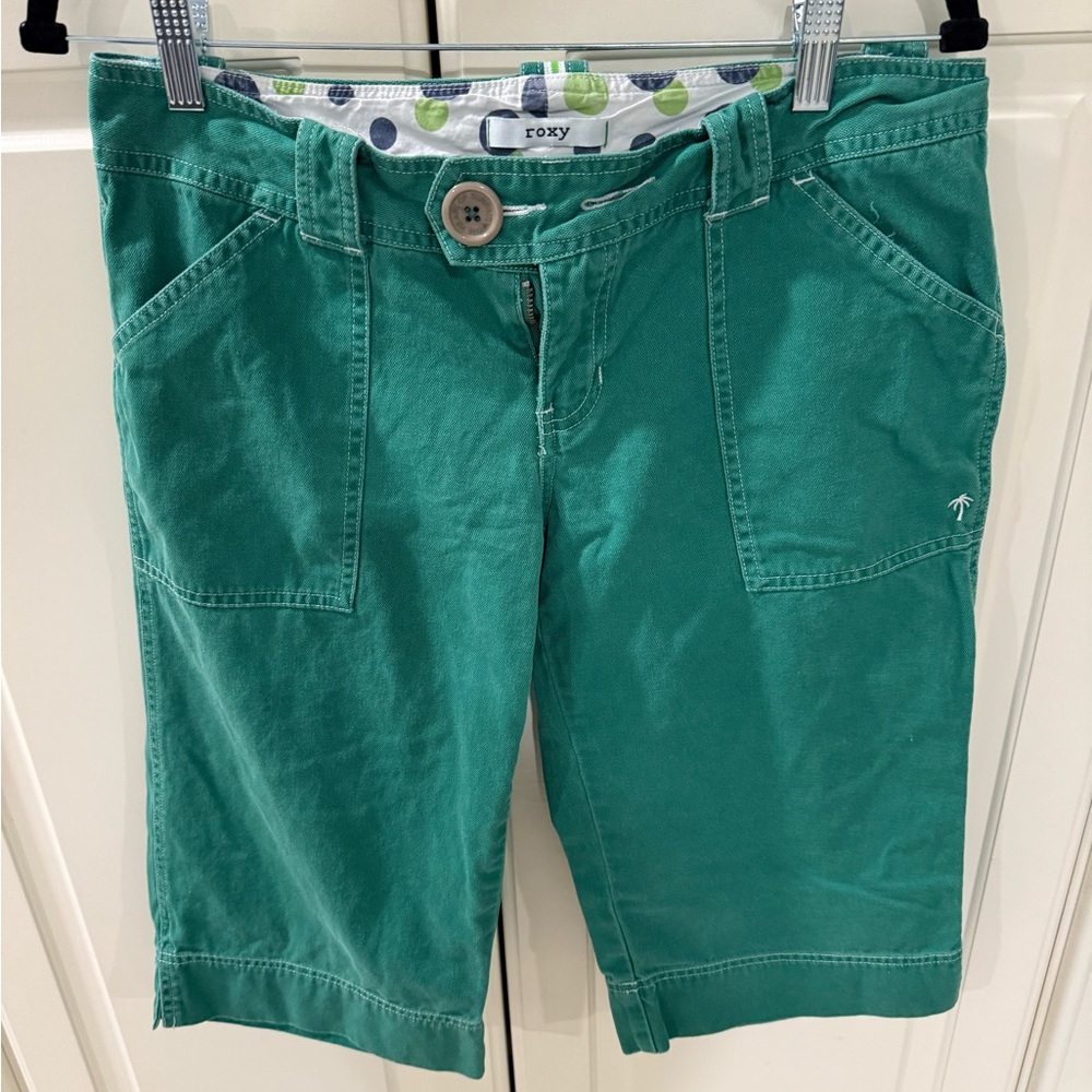Y2K Low Rise Roxy Bermuda  Shorts with Patterned Lining